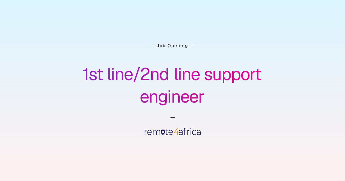 Remote 1st line/2nd line support engineer job at Human Resource ...