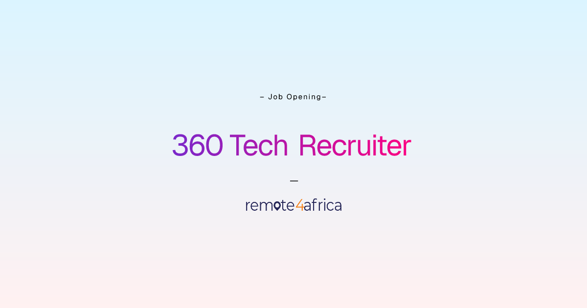 Remote 360 Tech Recruiter job at Human Resource Services company ...