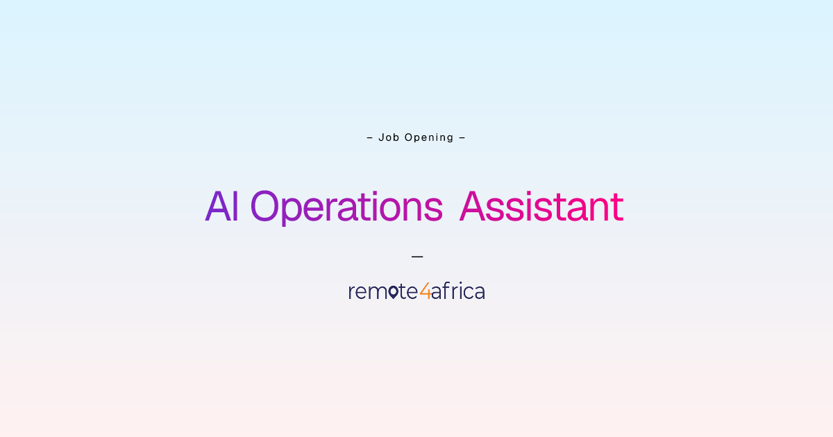 Remote AI Operations Assistant job at Human Resource Services company ...