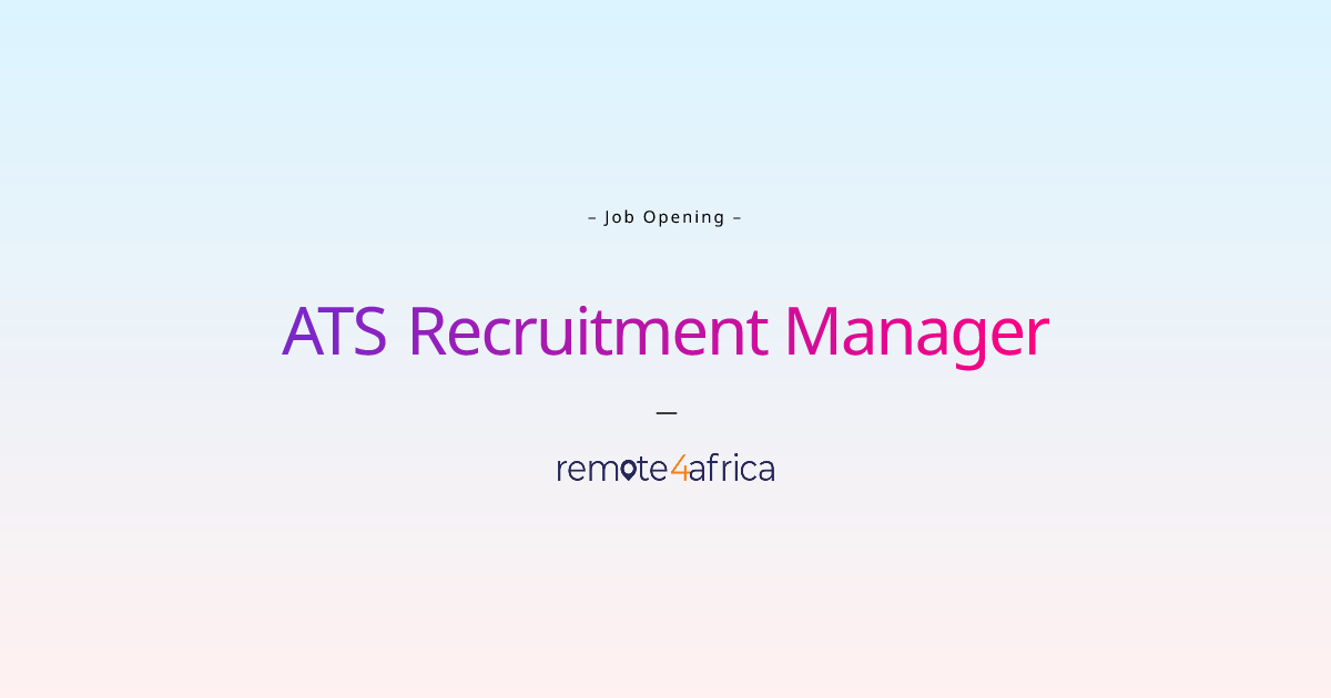 Remote ATS Recruitment Manager job at Human Resource Services company ...