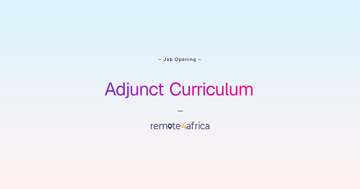 Remote (Hybrid) Adjunct Curriculum & Quality Assurance Expert ...