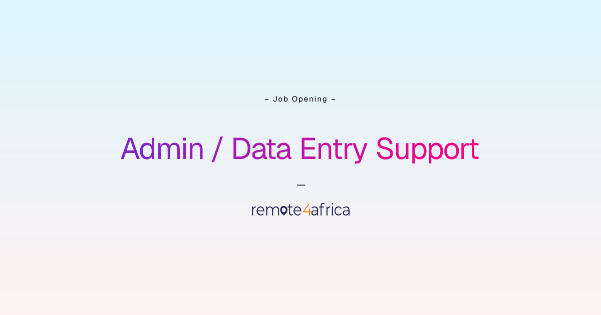 Remote Admin / Data Entry Support job at Human Resource Services ...