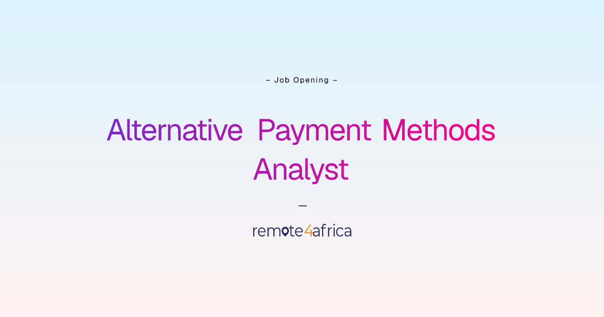 Remote Alternative Payment Methods Analyst job at Financial Services ...