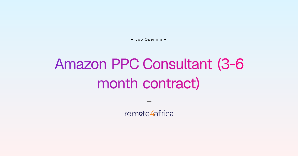 Remote Amazon PPC Consultant (3-6 month contract) job at Human Resource ...