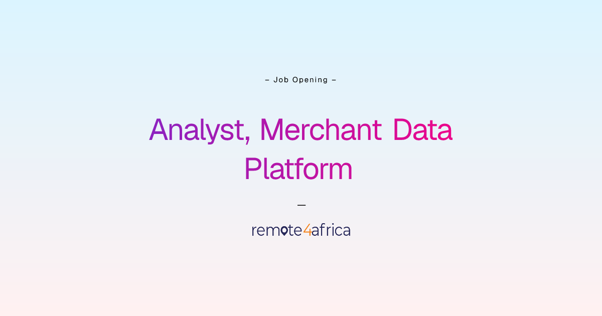 Remote Analyst, Merchant Data Platform job at Financial Services ...