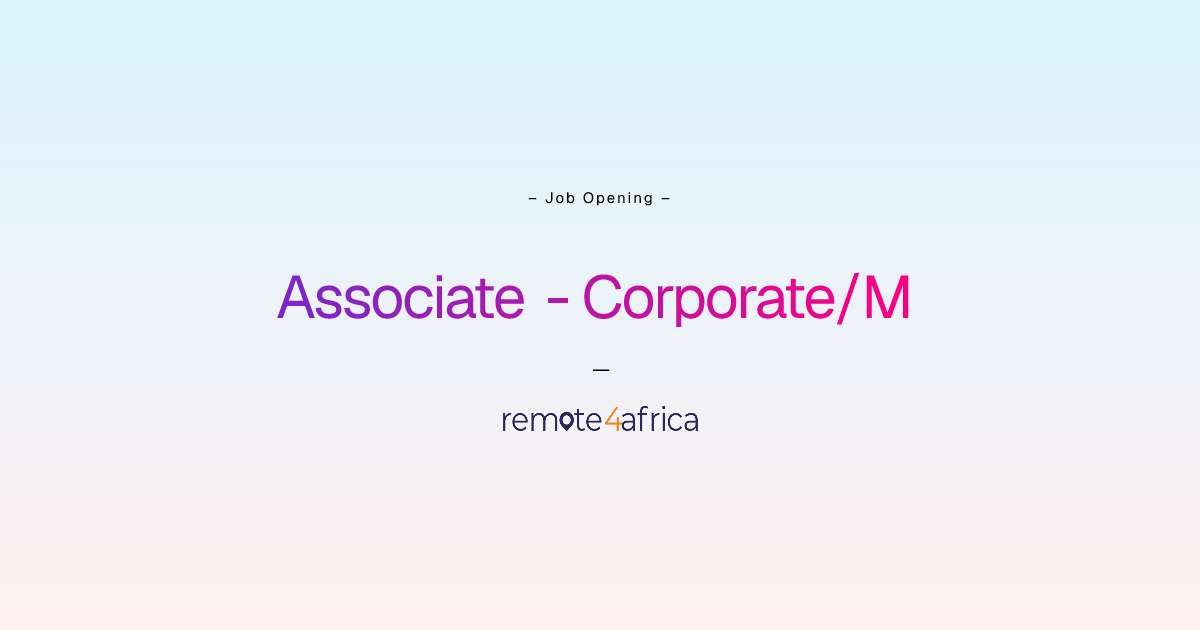 Remote Associate - Corporate/M&A - Joint ventures job at Legal Services ...