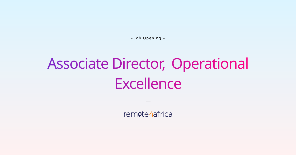 Remote associate director operational excellence job at human resource