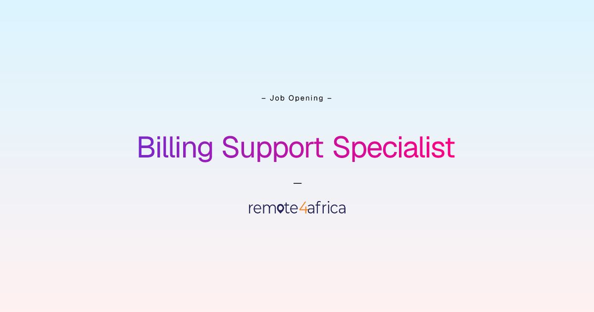 Remote Billing Support Specialist job at Internet Software & Services ...