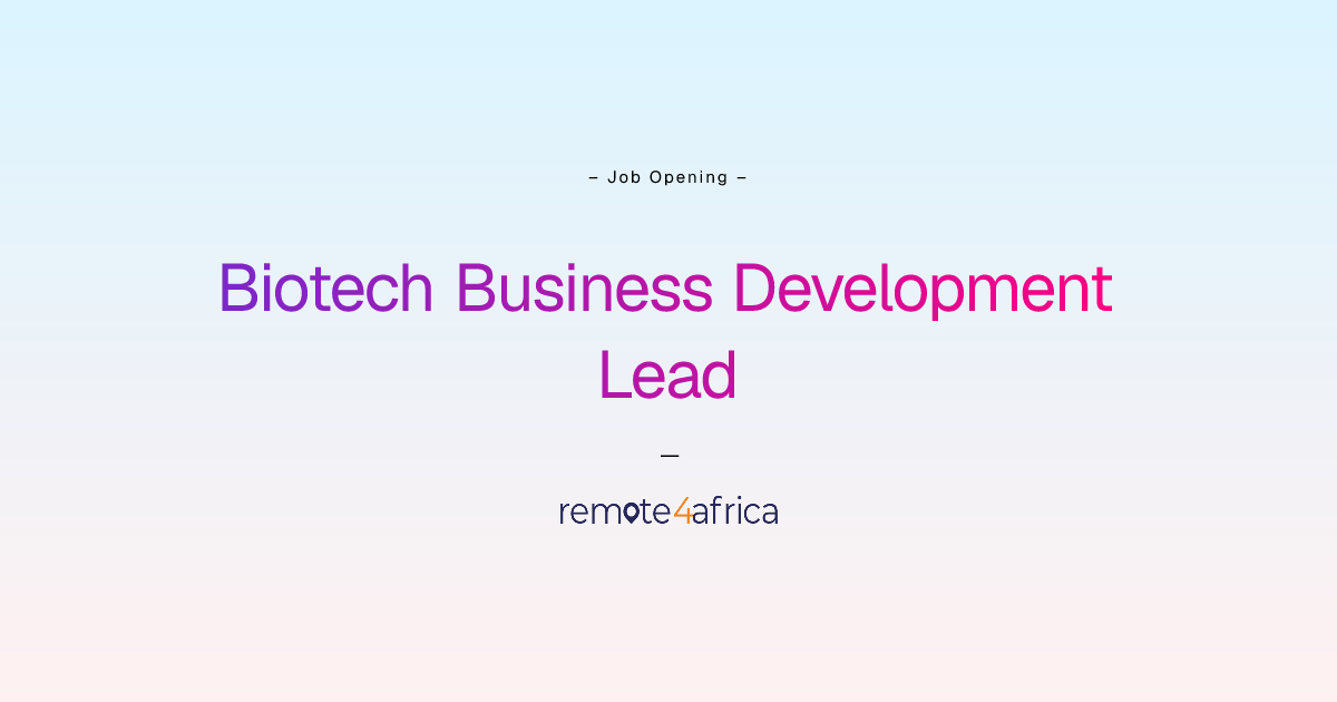 Remote Biotech Business Development Lead job at Human Resource Services ...