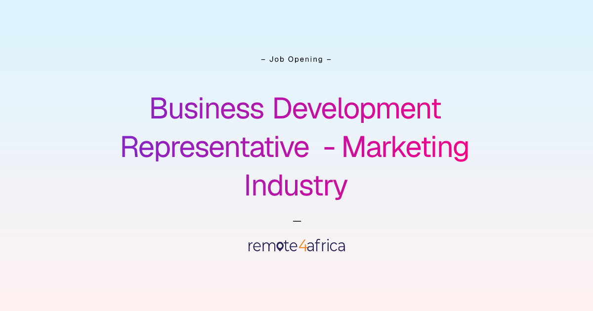 Remote Business Development Representative - Marketing Industry job at ...