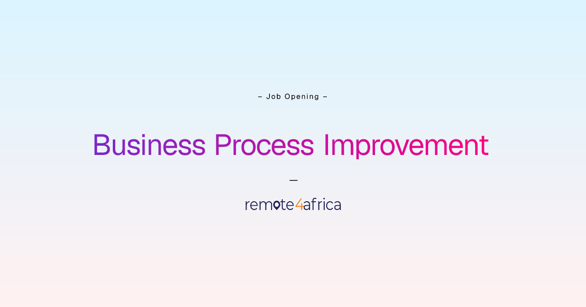 Remote Business Process Improvement & AI Manager job at Financial ...