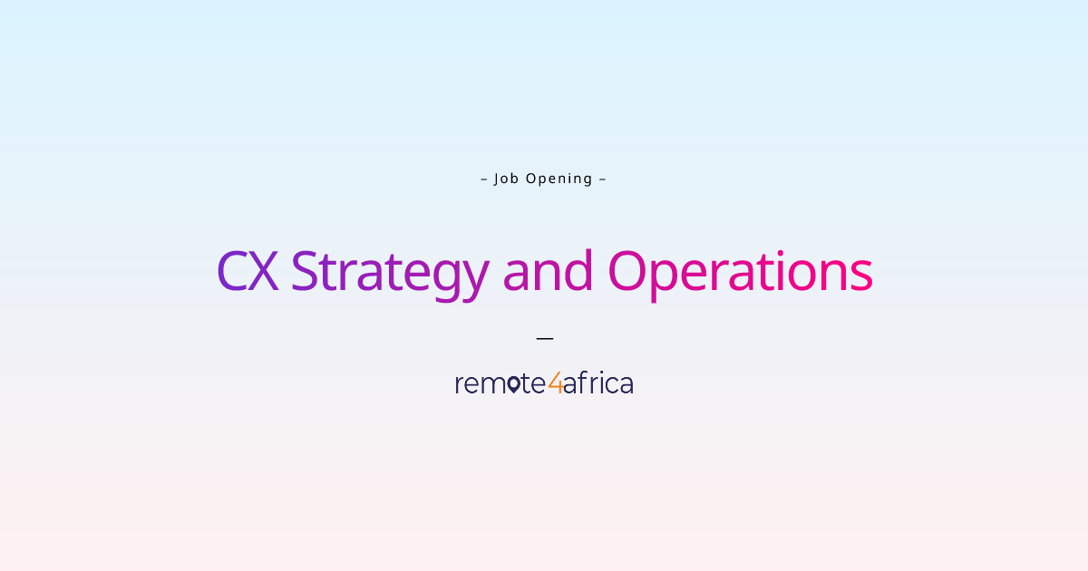 Remote CX Strategy and Operations job at Human Resource Services