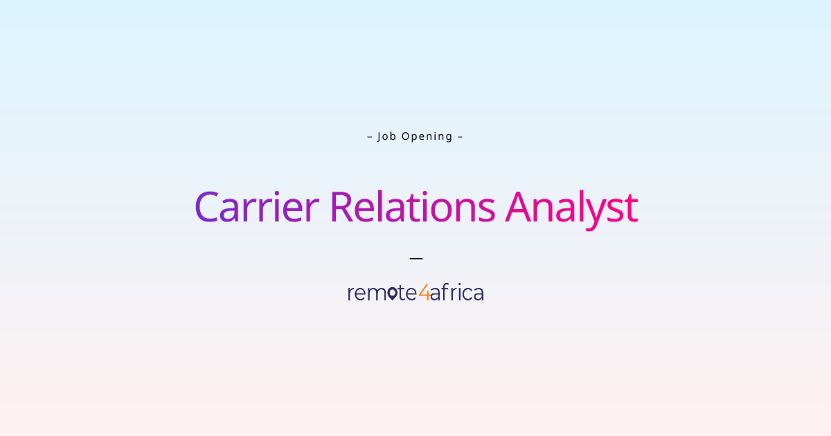 Remote Carrier Relations Analyst job at Software & Services