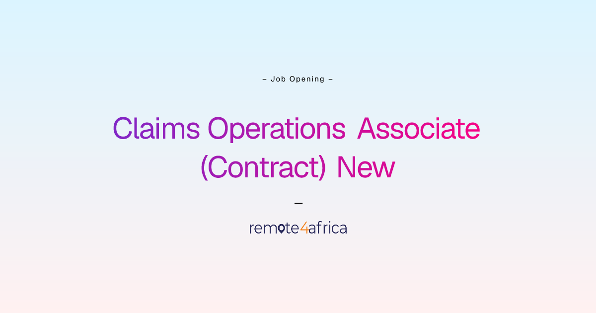 Remote Claims Operations Associate (Contract) New job at Health care ...