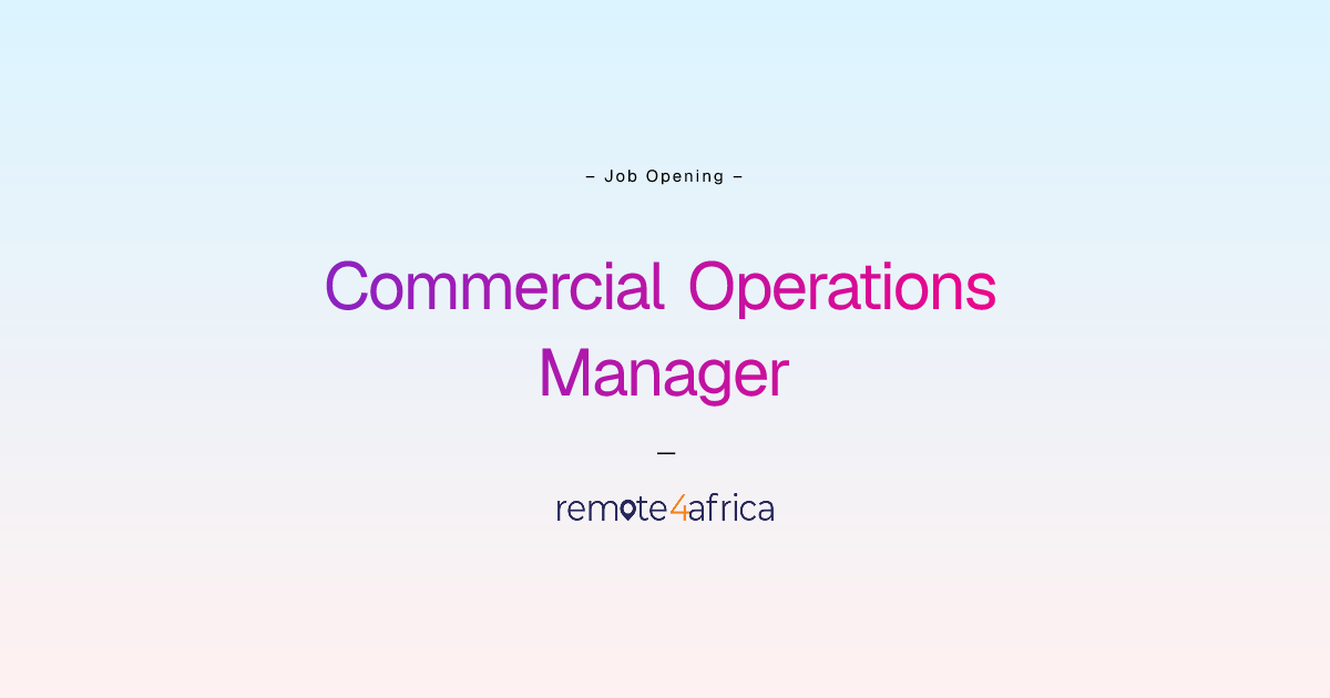 Remote Commercial Operations Manager job at Human Resource Services ...