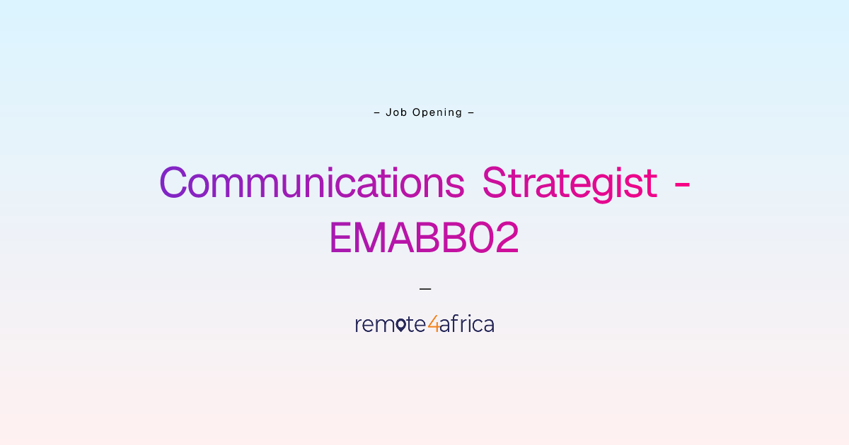 Remote Communications Strategist - EMABB02 job at Human Resource ...