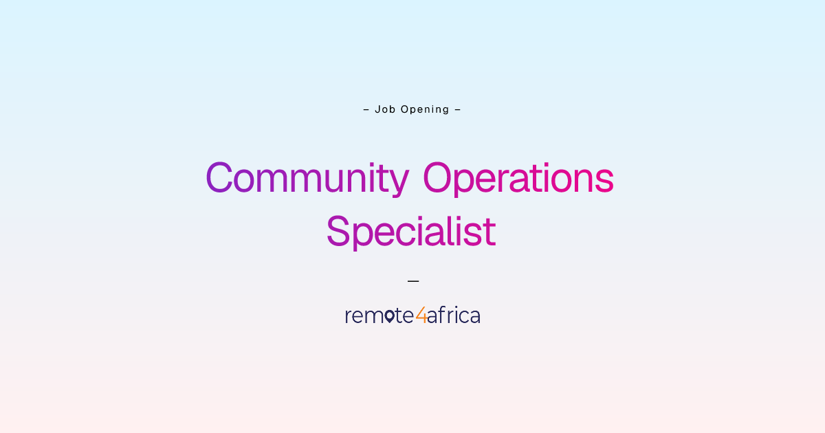 Remote Community Operations Specialist job at Education / E-learning ...
