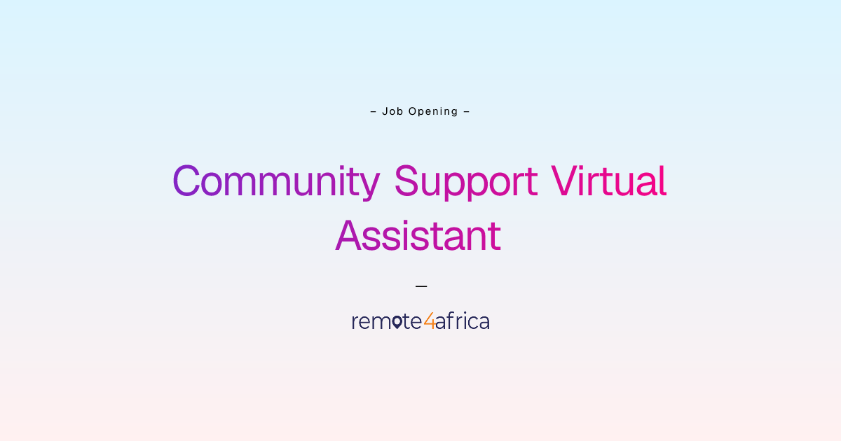 Remote Community Support Virtual Assistant job at Human Resource ...