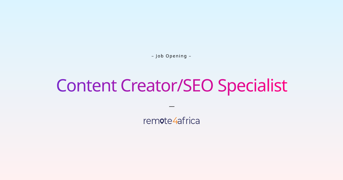 Remote Content Creator/SEO Specialist job at IT / Telecommunication ...
