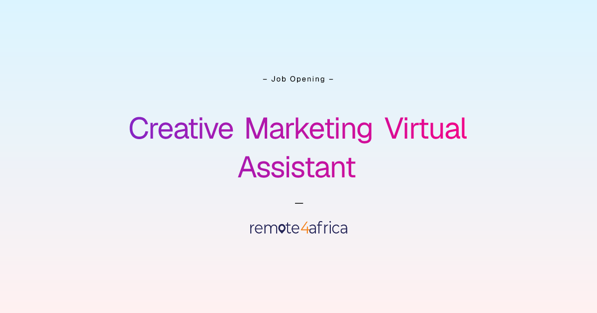 Remote Creative Marketing Virtual Assistant job at Human Resource ...