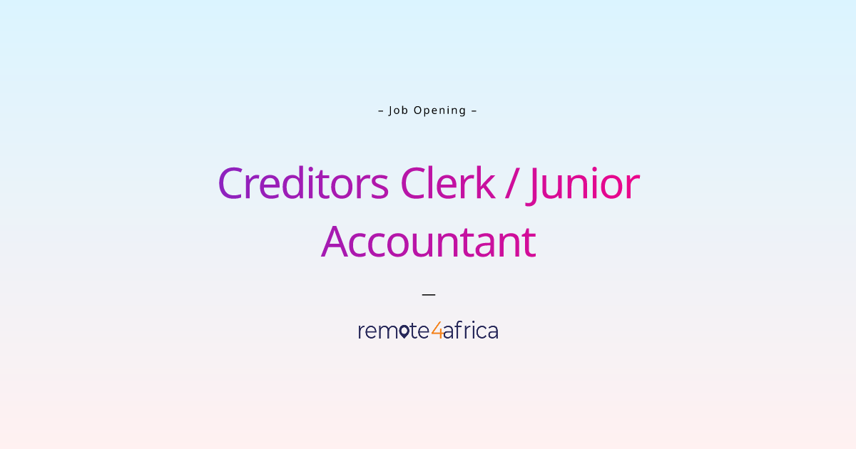 Remote (Hybrid) Creditors Clerk / Junior Accountant job at IT ...