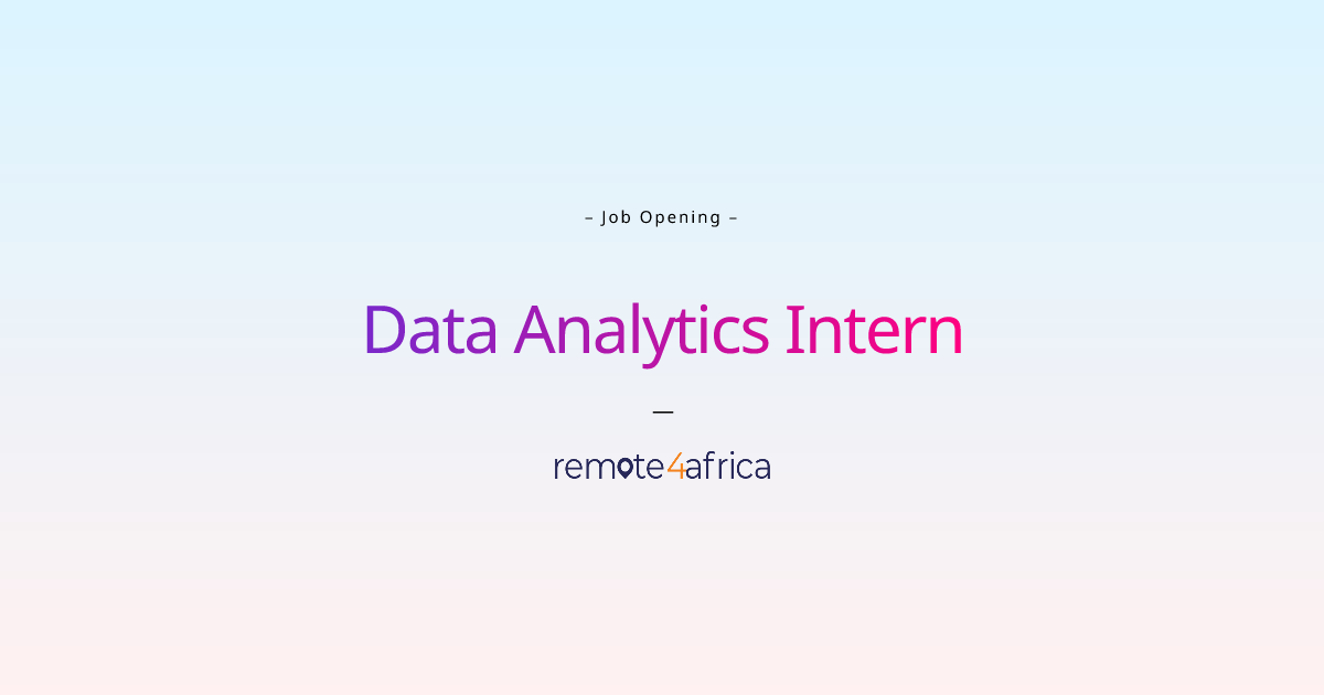 Remote Data Analytics Intern Job At It Telecommunication Services