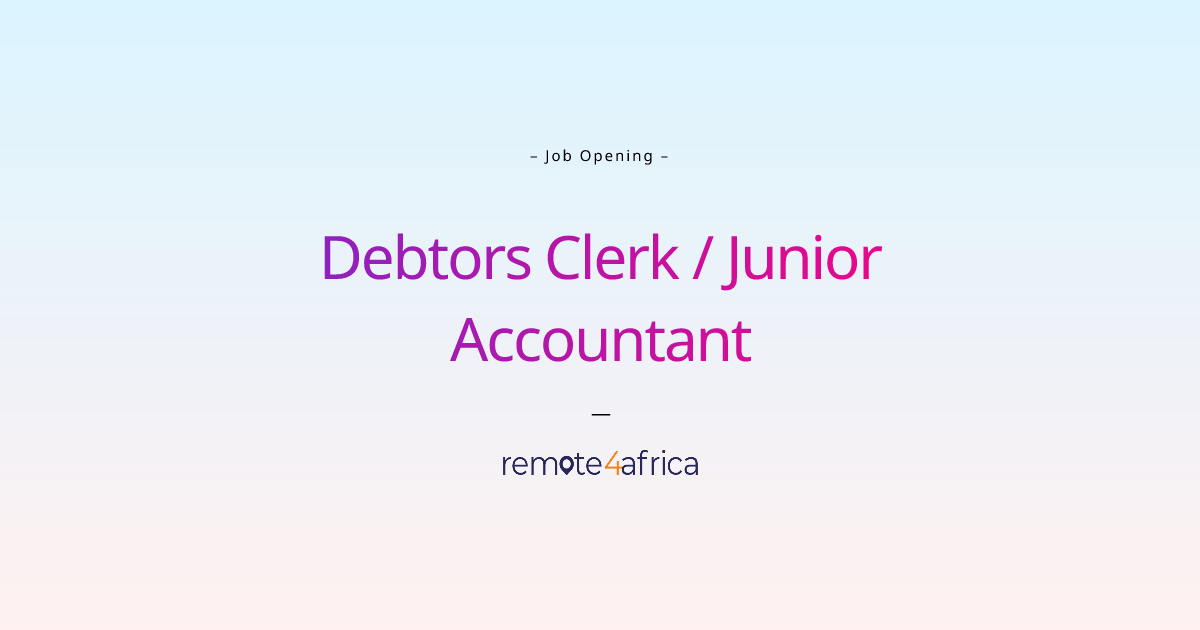 Remote (Hybrid) Debtors Clerk / Junior Accountant job at IT