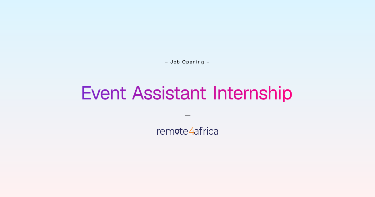 Remote Event Assistant Internship job at Software Development company ...
