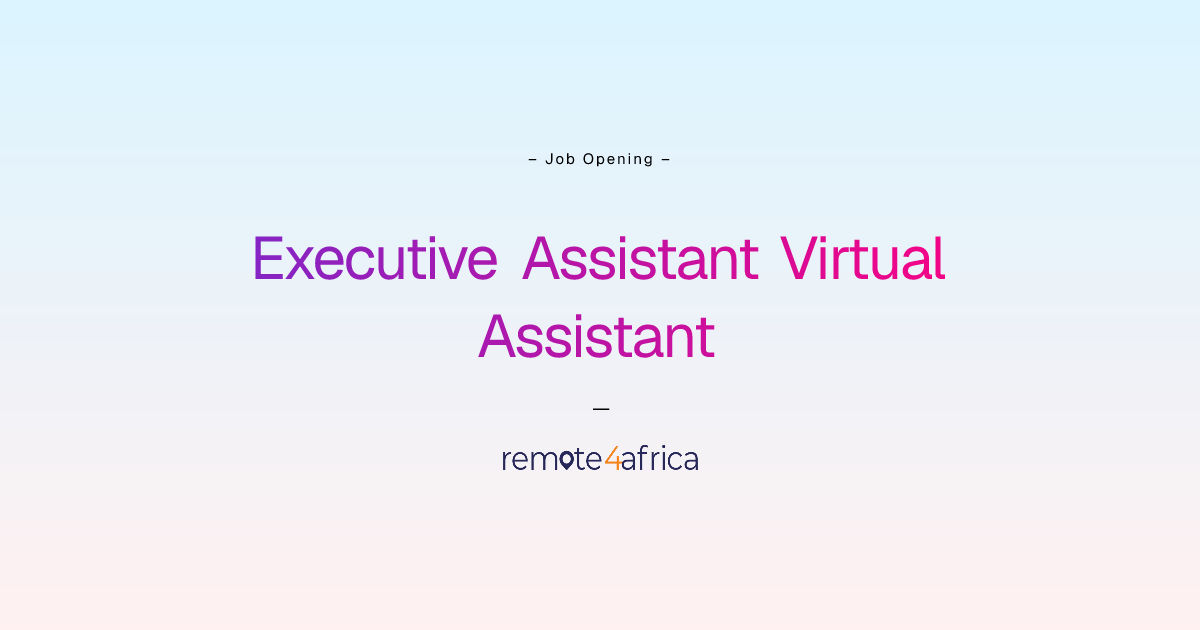 Remote Executive Assistant Virtual Assistant job at Human Resource ...