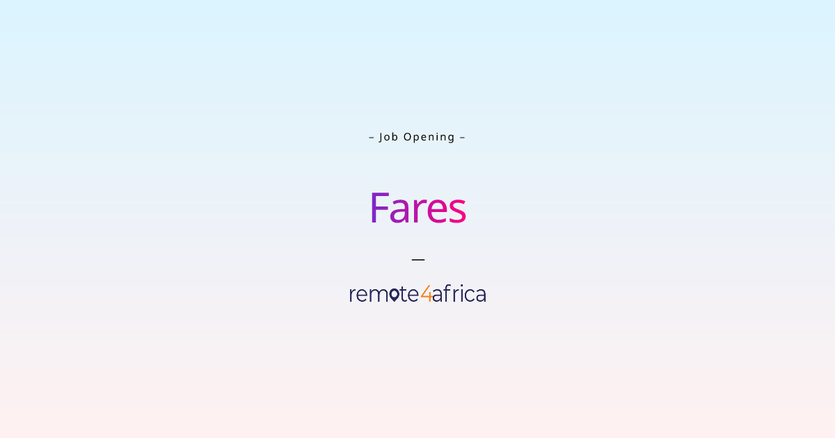 Remote (Hybrid) Fares & Ticketing Specialist job at Travels / Tourism