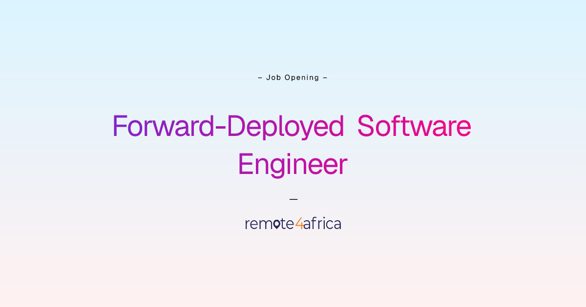 Remote Forward-Deployed Software Engineer job at Internet Software ...