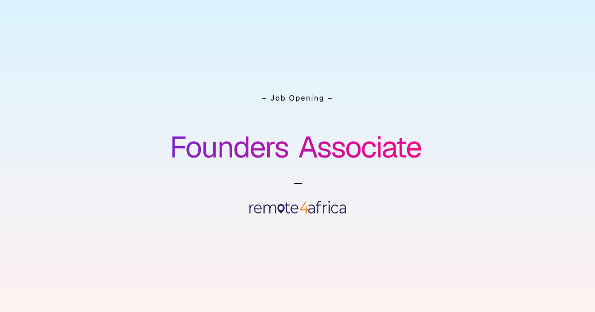 Remote Founders Associate job at Human Resource Services company ...