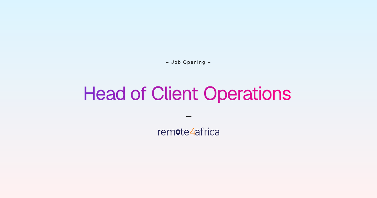 Remote Head of Client Operations job at Human Resource Services company ...