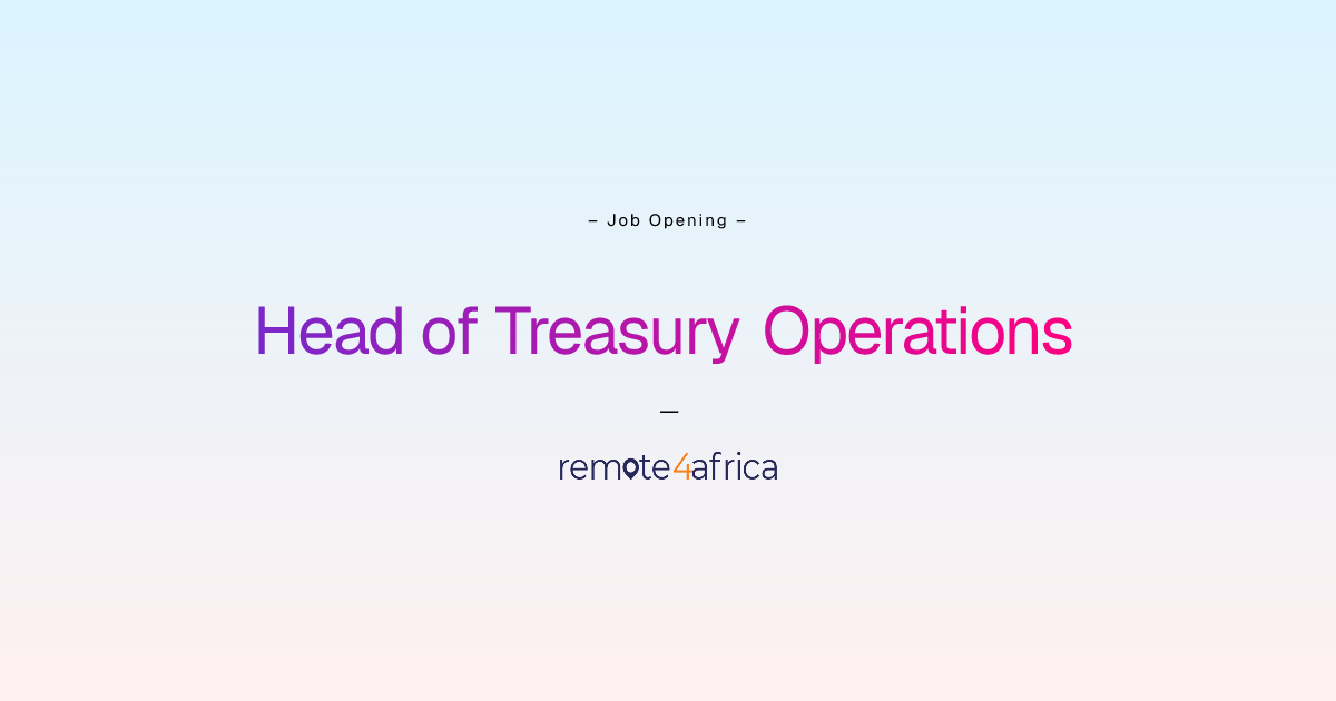 Remote (Hybrid) Head of Treasury Operations job at Financial Services ...