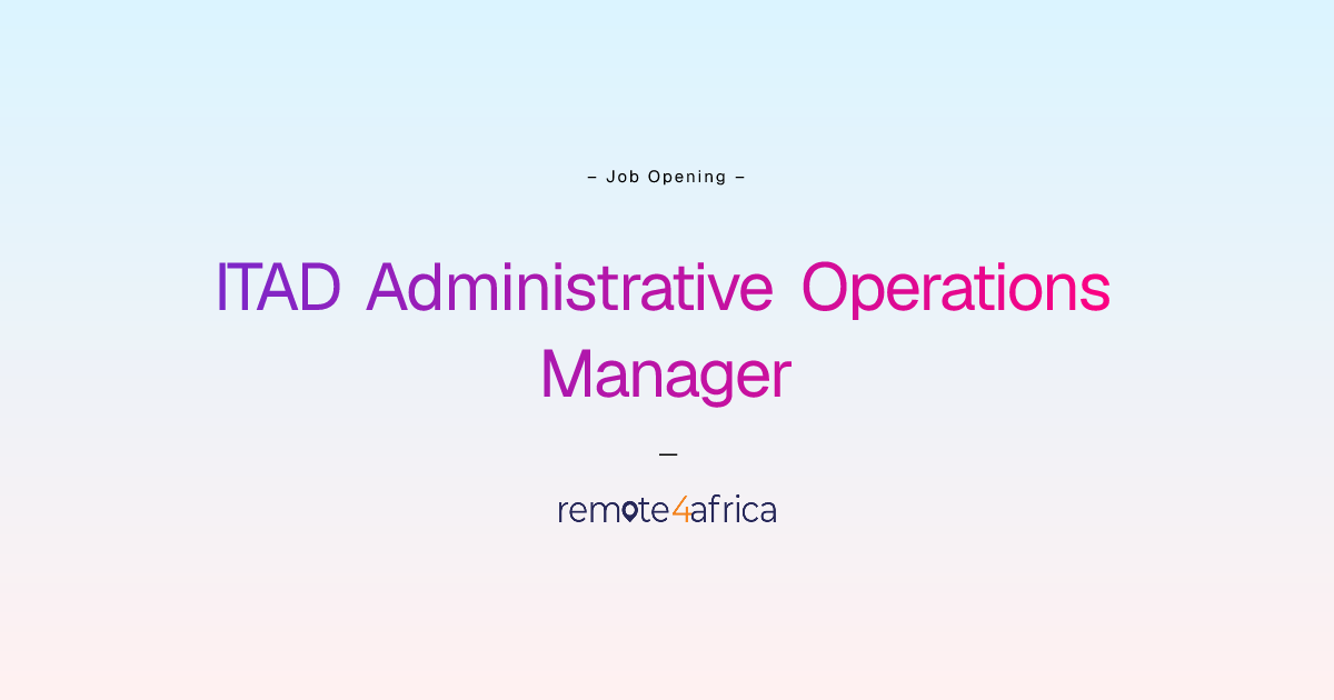 Remote ITAD Administrative Operations Manager job at Human Resource ...