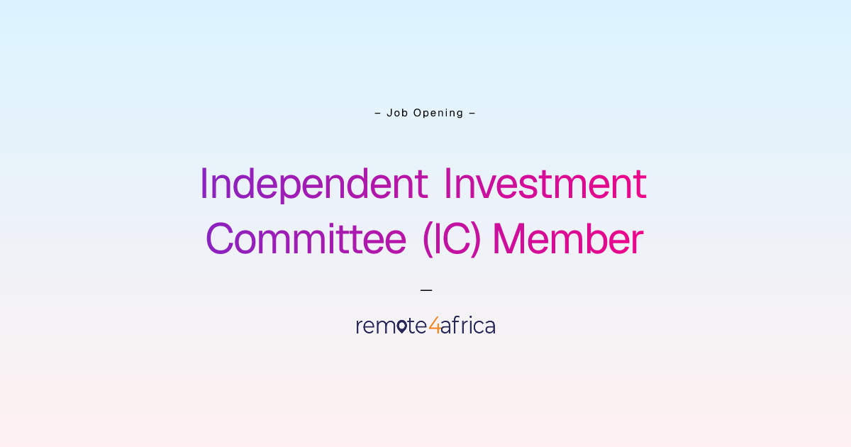 Remote Independent Investment Committee (IC) Member job at Human ...