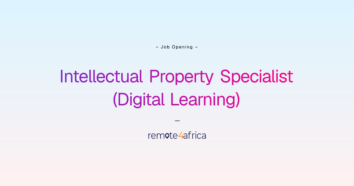 Remote Intellectual Property Specialist (Digital Learning) job at Human ...