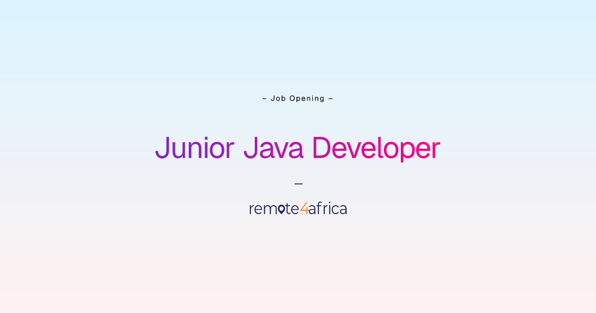 Remote Junior Java Developer job at Internet Software & Services ...