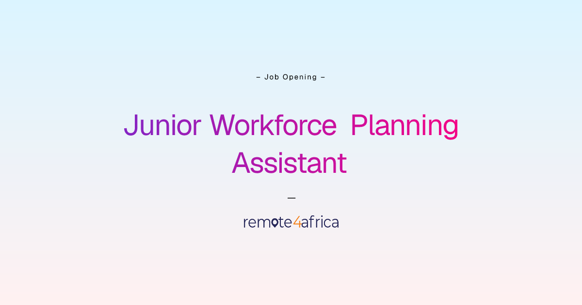 Remote (Hybrid) Junior Workforce Planning Assistant job at Travels ...