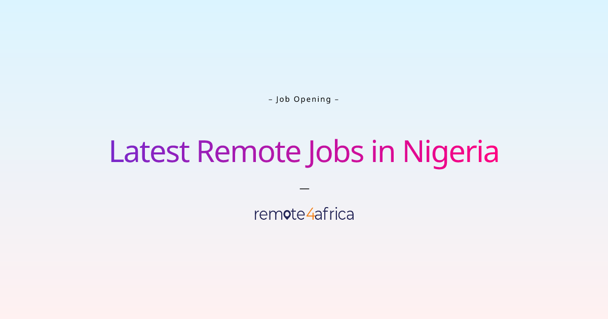 remote research jobs in nigeria