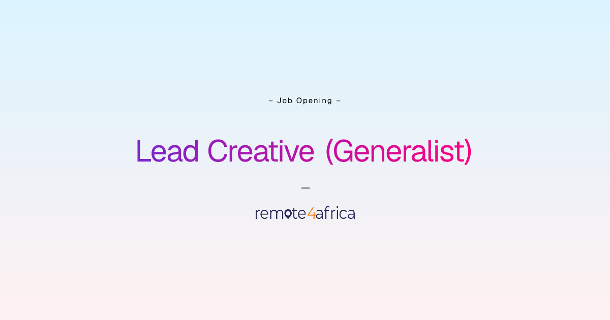 Remote Lead Creative (Generalist) job at Internet Software & Services ...