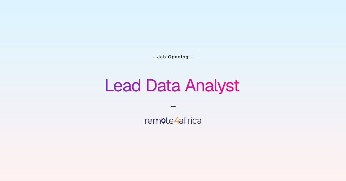Remote Lead Data Analyst job at Human Resource Services company ...