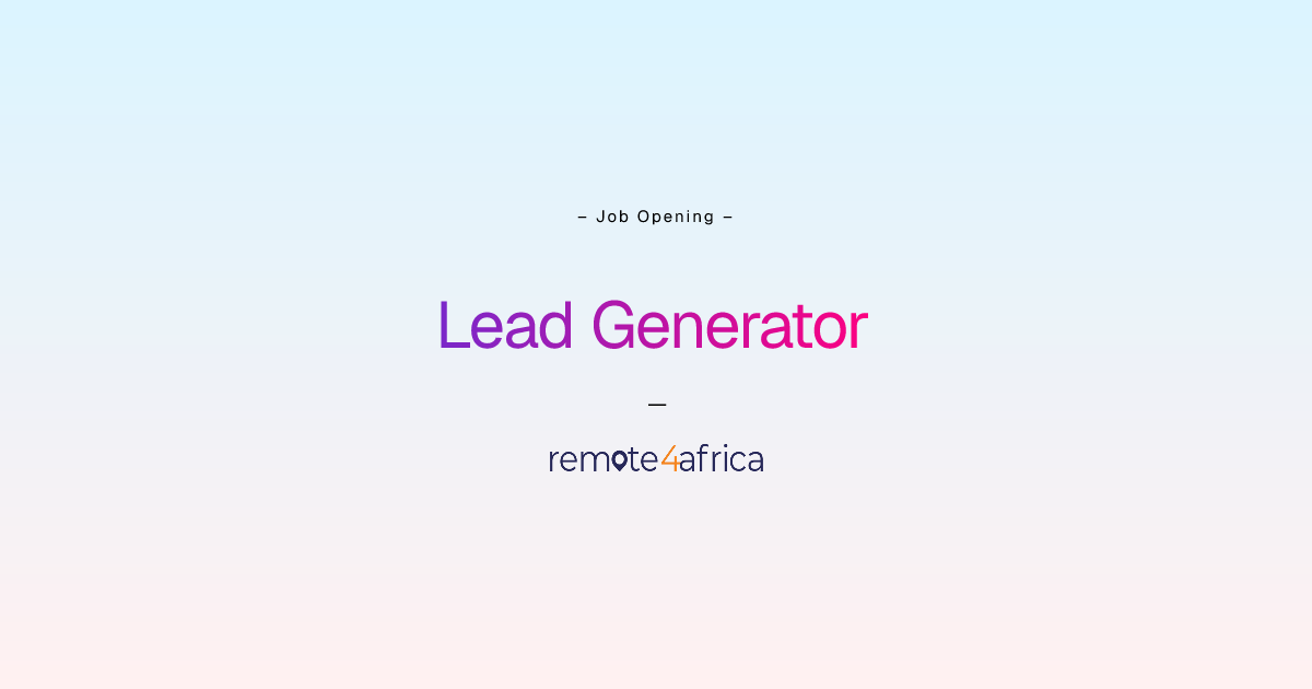 Remote Lead Generator & Sales Support job at Human Resource Services ...