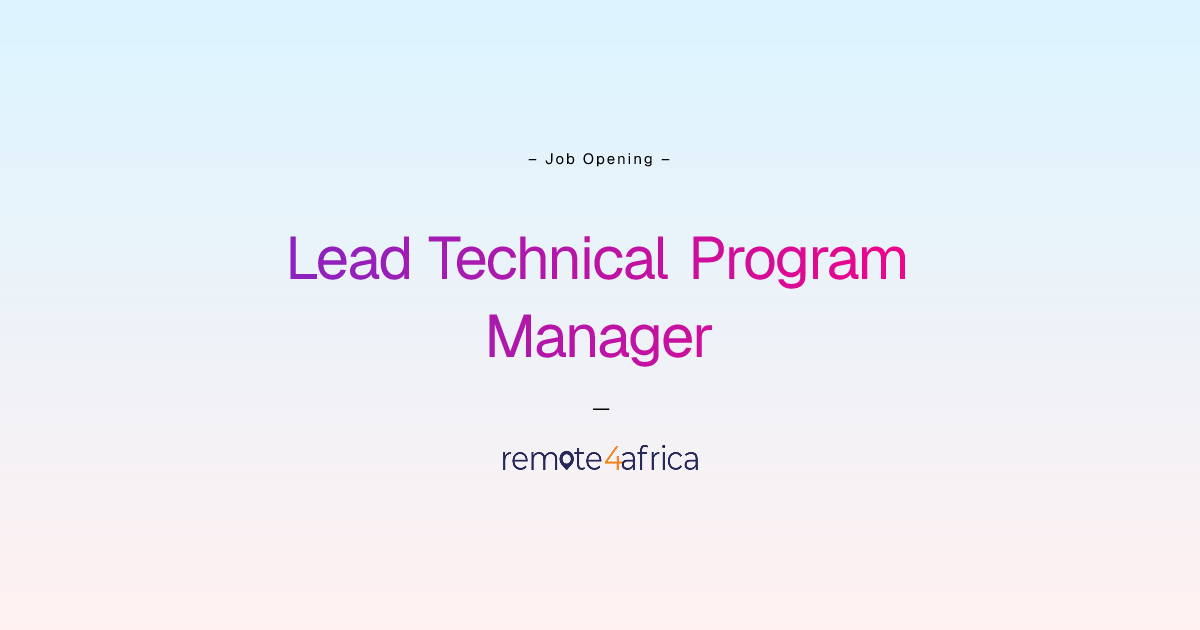Remote Lead Technical Program Manager job at Internet Software ...