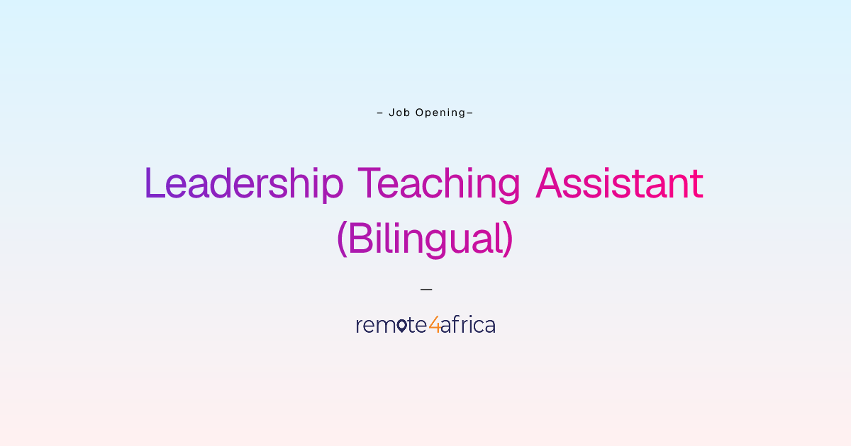 Photo inspiration: Bilingual Teaching Assistant Reference: Remote Leadership Teaching Assistant Bilingual Job At Education E