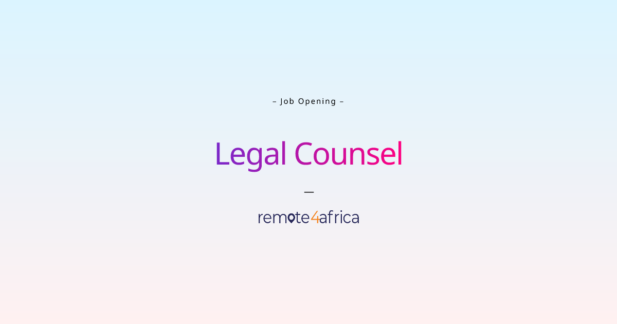 Remote (Hybrid) Legal Counsel job at Financial Services / FinTech
