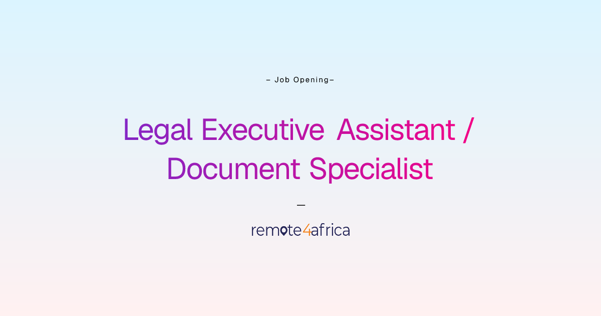 Remote Legal Executive Assistant / Document Specialist job at Legal ...
