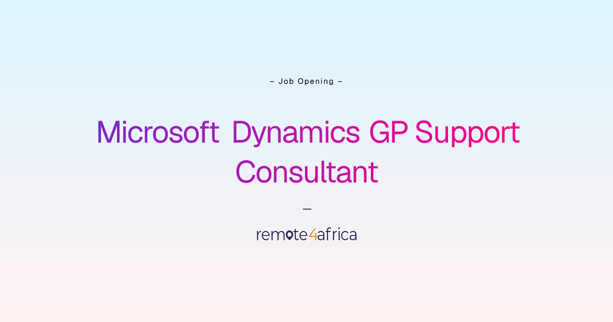 Remote Microsoft Dynamics GP Support Consultant job at IT Services and ...