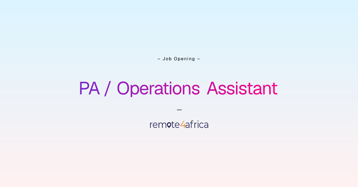 Remote (Hybrid) PA / Operations Assistant job at Human Resource ...