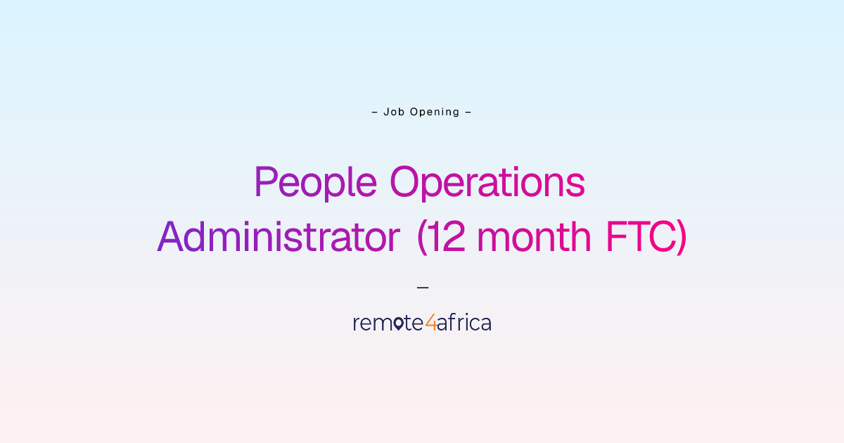 Remote People Operations Administrator (12 month FTC) job at Financial ...